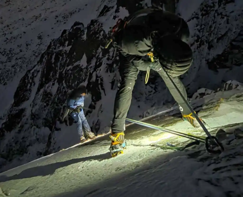 zjazdy z prawego zeberka Zjazd z Prawego żeberka Skrajnego Granatu Tatry